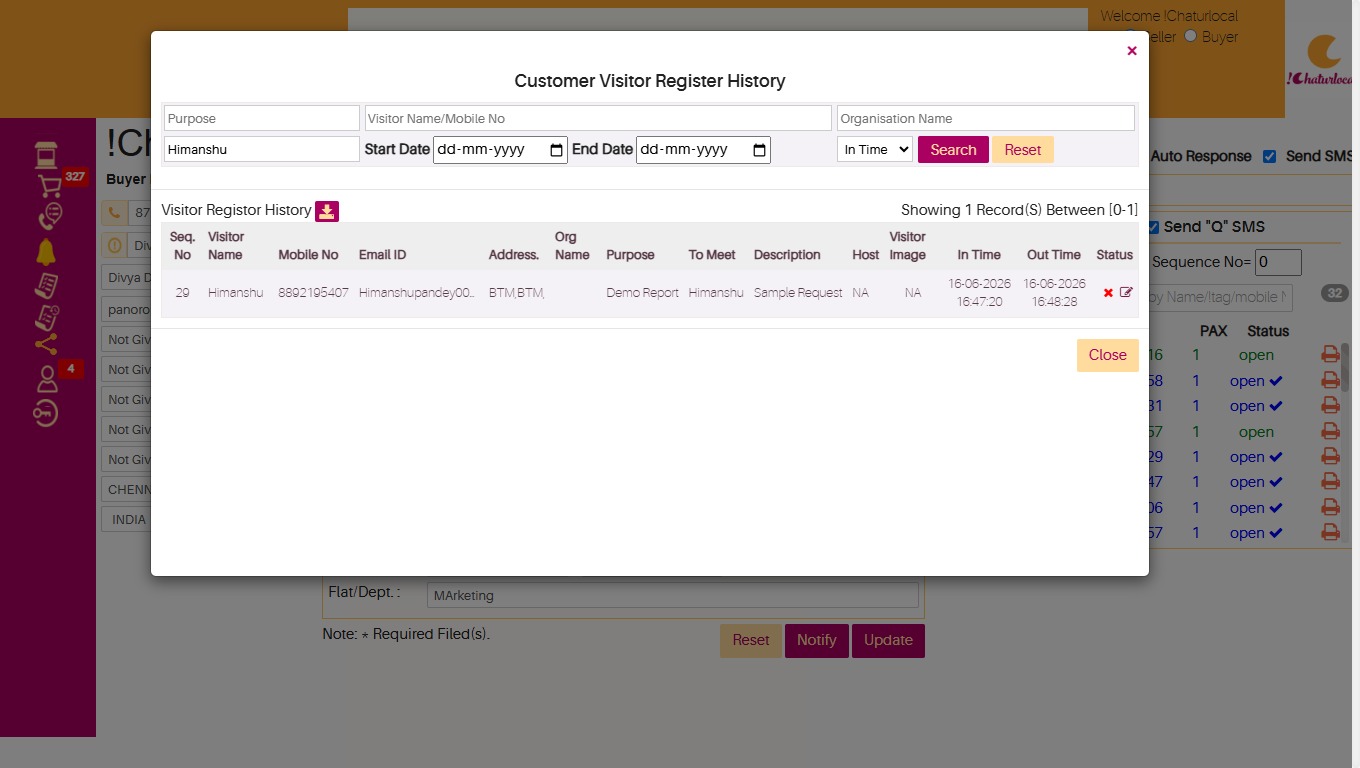 !Chaturlocal Visitor Management