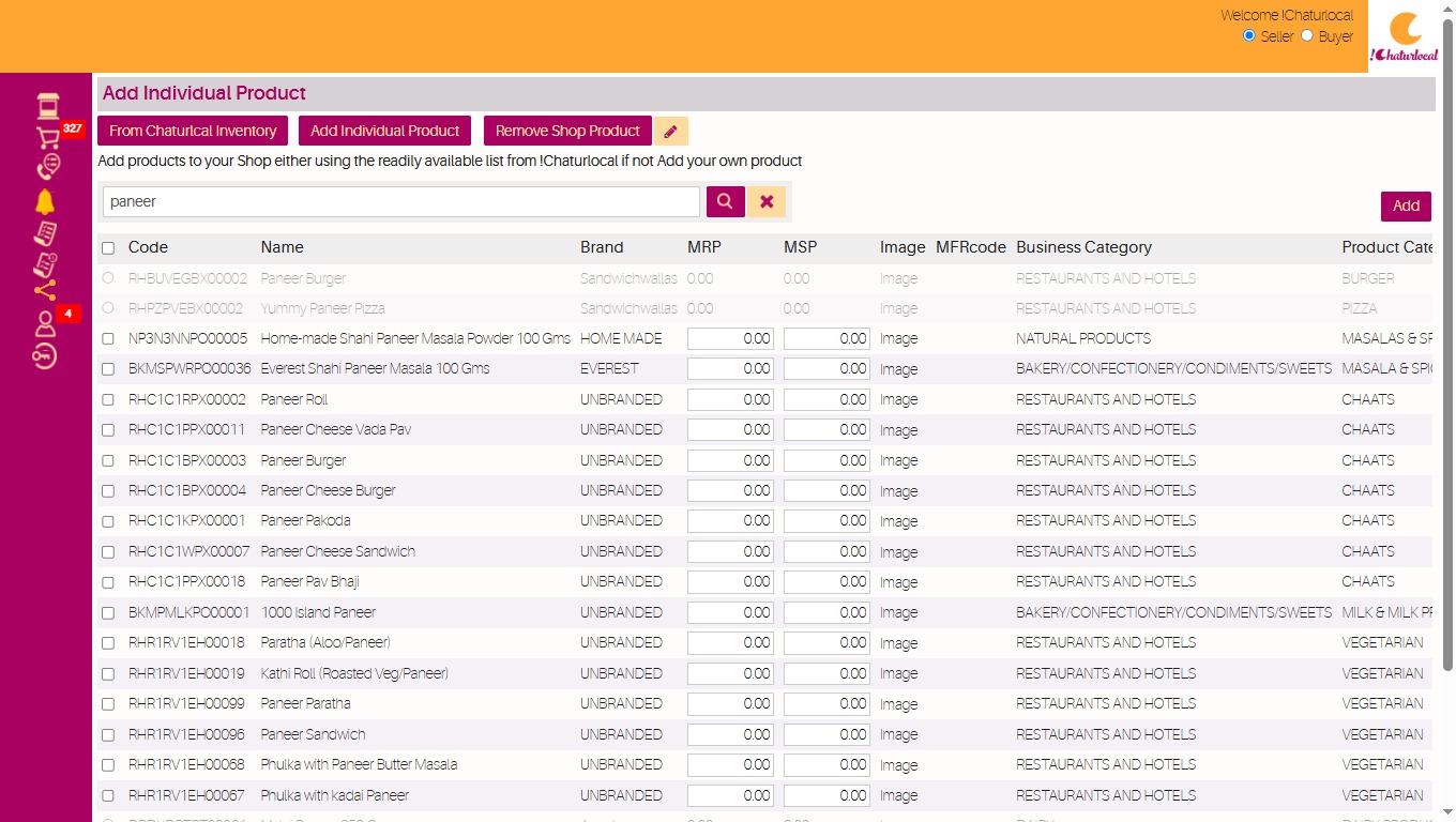 !Chaturlocal Inventory Management